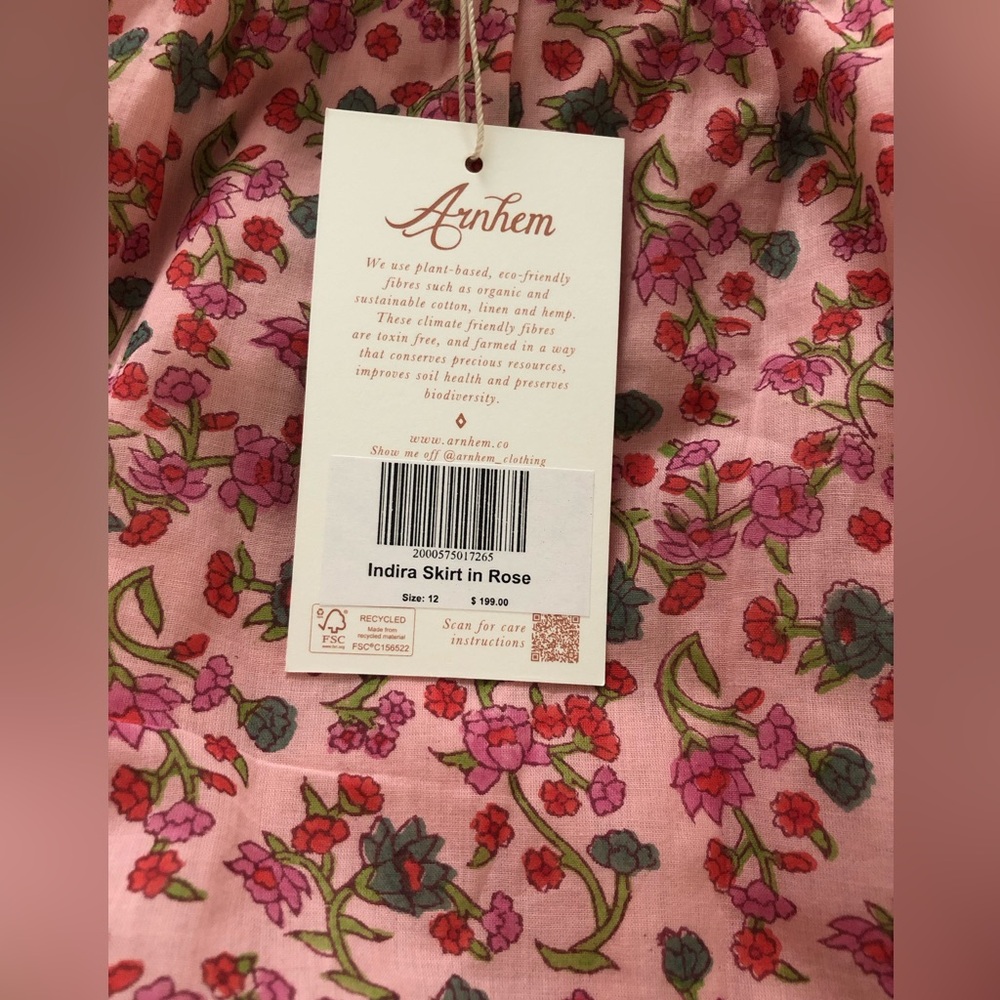 Arnhem Pink Floral Tiered Maxi Skirt - Picture 3 of 9